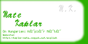 mate kaplar business card